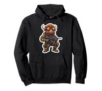 Cartoon Buffalo Soldier Pullover Hoodie