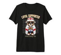 Cartoon Bulldog England Flag Proud True Loyal Supporter Fan Premium T-Shirt