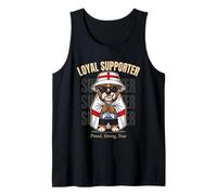 Cartoon Bulldog England Flag Proud True Loyal Supporter Fan Tank Top