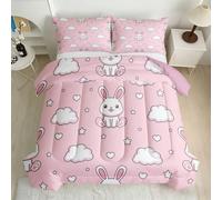 Cartoon Bunny Coverless Duvet Double 7.5 Tog 3D Printed Comforter