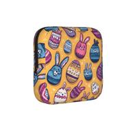 _Cartoon_Bunny_Easter_Egg_Rabbit1 Printed Sponge Composite Fabric Women's Sanitary Napkin Storage Bag, Portable Pad Clip for Daily Use During Travel.