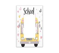 Cartoon Bunny Rabbits Decorative Light Switch Cover Wall Plate 1 Gang Single Rocker, Kid School Bus Electrical Faceplate for Kitchen Bathroom, Animal Switchcover Decor