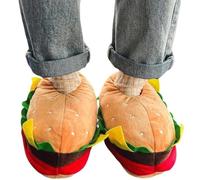 Cartoon Burger Plush Slippers Indoor Home Warm Shoes Autumn and Winter Couple Cotton Shoes Creative Slippers