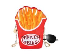 Cartoon Burger Purse - Small Funny Messenger Bag, 3d Fries Popcorn Shape Pack | Unique Kawaii Handbag for Commuting Weekend Trip School Holiday Picnic Cinema Party Casual Social Gathering Item