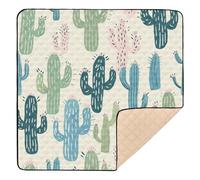 Cartoon Cactus Soft Thick mat for Baby to Play on Floor for Indoor Outdoor One-Piece Foldable Baby Tummy time Play mat for Baby Kids Toddlers Infants, 50'' x 50''tapete para juegos de