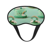 Cartoon Cake Printed Black Border Eye Mask, Soft and Comfortable, Perfect for Travel, Camping, and Meditation