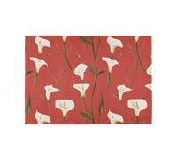 Cartoon Calla Lily Red Decorative solid placemats for dining table burlap mat for plates individuales para mesa de comedor azul set of 6 12x18