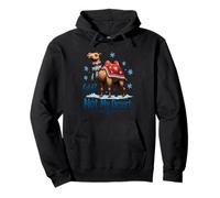 cartoon camel in Winter Clothes Standing in Snow Pullover Hoodie