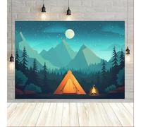 Cartoon camp background Camping theme party photography portrait banner