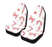 Cartoon Candy Cane Bow Decorative seat Cover Set of 2 for Cars Cool seat Covers Waterproof Cover para asientos de carros