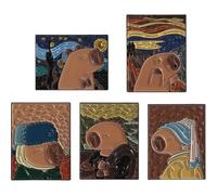 Cartoon Capybara Brooch Cute Animal Badge Personality Lapel Pin for Boys and Girls Hat Clothes Suit Shawl Backpack Decoration