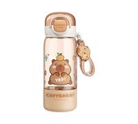 Cartoon Capybara drinking bottle Big capacity straw and supporting belt water dispenser for children school outdoor