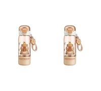 Cartoon Capybara drinking bottle Big capacity straw and supporting belt water dispenser for children school outdoor