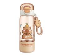 Cartoon Capybara drinking bottle Big capacity straw and supporting belt water dispenser for children school outdoor