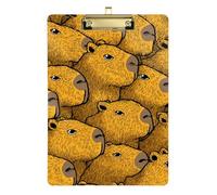 Cartoon Capybaras Doodle Art Grid clipboard Acrylic Cute for 5th Grade Classroom Essentials for Teachers Size 9 x 12 Gold