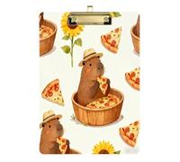 Cartoon Capybaras Eating Pizza Over The Bed clipboard Acrylic Cute for First Year Teacher Must Haves Tabla para escribir Size 9 x 12