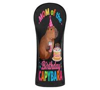 Cartoon Capybaras Happy Birthday Golf Cover Premium Leather Waterproof Headcover with Number Tags for Fairway Wood Hybrid
