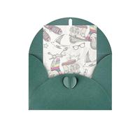 Cartoon car bird shoes Print Adorable Blank Cards& Envelopes,Unique Designs Perfect for Festivals, Invitations
