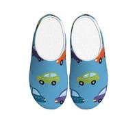 Cartoon Car Cloud Women's Slippers Flannel House Slippers for Men Cute Taxi Non-Slip Warm Winter Shoes for Indoor Outdoor UK 6-7