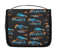 Cartoon Car Hanging Toiletry Bag Travel Wash Bag Cosmetic Makeup Accessories Organizer Waterproof Shower Bag Beauty Pouch for Women Girls Kids Truck Pattern Gift