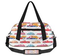 Cartoon Car Kids Overnight Duffle Bags for Girls Boys, Colorful Lightweight Sports Gym Bag for Kids，Small Overnight Weekender Carry on Travel Bags Dance Bag, Cartoon Car, 18.5L x 7.8W x 9.4H