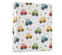 Cartoon Car Star 3 Ring Binder 1.5 Inch Round Ring Binder View Binder Holds 200 Documents for Home School Office Use