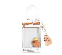 Cartoon Card Case and Lanyard Set Identity Protectors with Retractable Badge Reel with Spring String Travel Document Sleeve