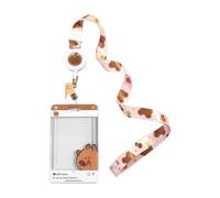 Cartoon Card Case and Lanyard Set Identity Protectors with Retractable Badge Reel with Spring String Portable ID Sleeve