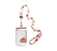 Cartoon Card Case with Neck Lanyard Identity Card Protectors Double Side Sleeve with Retractable Badge Reel Office Badge