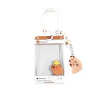 Cartoon Card Case with Neck Lanyard Identity Card Protectors Double Side Sleeve with Retractable Badge Reel Office Badge