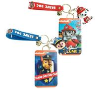 Cartoon Card Holder, 2pc Keychains with Card Holder, Patrol Animal Themed Cartoon Keychain Detachable Card Holders, Kids Keychain with ID Card Holder for ID Work Bank Campus Transportation Card