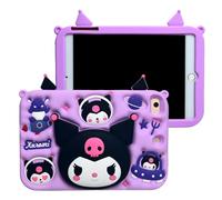 Cartoon Case for iPad 10.2"，MONEHOYSY Cute Soft Silicone Kickstand [Drop Proof,Shock Proof,Anti Slip] Back Stand Cover Case for Kids Children Teens Girls Boys (Kurom-1)