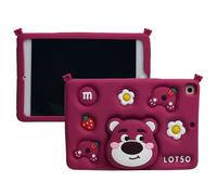 Cartoon Case for iPad Pro 11/10.9" /iPad Air 4，MONEHOYSY Cute Soft Silicone Kickstand [Drop Proof,Shock Proof,Anti Slip] Back Stand Cover Case for Kids Children Teens Girls Boys (for Lotso)