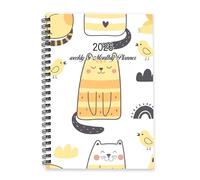 Cartoon Cat 2026 Diary A5 To Do List Notebook Notebook 2026 Ladies Diary Planner for University Student Week To View Monthly Year Planner with Dotted Line Note Page Slim