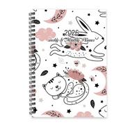 Cartoon Cat 2026 Journal Diary A5 To Do List Notebook Planner Daily Diary 2026 Women Journal Planner Combo for Family Week To View Monthly Year with Dotted Line Note Page Slim