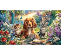 Cartoon-Cat-and-Dog Puzzle for Adults 1000Pc Educational Game Decompression Challenging Puzzles for Adults and Kids Age 12 Years Up Great Gift Idea 38x52/1000pcs