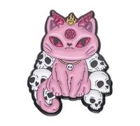Cartoon Cat and Text I See You in Hell for Collar Lapel Pin Badge, Normal, Non-precious metal