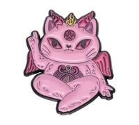 Cartoon Cat and Text I See You in Hell for Collar Lapel Pin Badge, Normal, Non-precious metal