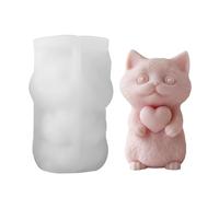 Cartoon Cat Candle Mold, Resin Ornament Mould, Craft Moulds for Kitten Ornaments | Handmade Keychain Pendant Mould for Candle, Crafts, Soap, Clay, Chocolate