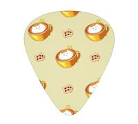 Cartoon cat coffee Guitar picks 12 pieces, ABS material, smooth edges, comfortable feel, 3 optional thicknesses