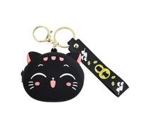 Cartoon Cat Coin Purse Keychain Black Cat Zip Coin Purse Keyring Car Bag Couple Keychain Small Pendant Cartoon Animal Zipper Coin Purse Cute Girls Handbag Accessories Pendant