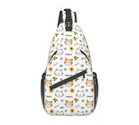 Cartoon Cat Face Sling Bag, Chest Bag Daypack, Crossbody Sling Backpack for Travel Sports Running Hiking