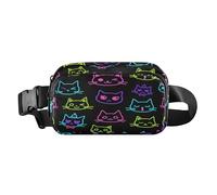 Cartoon Cat Faces Pattern Stylish Fanny Waist Pack for Women Men Waterproof Croose Body Purse with Adjustable Strap for Shopping Sports Work