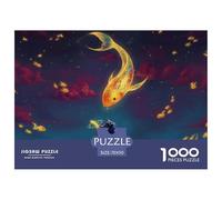 Cartoon Cat-goldfish Jigsaw Puzzle Waterproof 1000 Piece for Adults Gifts Colourful Adults Jigsaw Challenging Puzzle Games