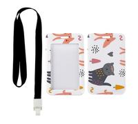 Cartoon Cat ID Card Holders with Black Lanyard, Photocard Holder, Vertical Name Badges Protector for Worker, Vertical ID Cards Protector for Paramedic, Nurse Accessories Nurse Essentials Work