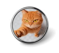 Cartoon Cat Orange Button Pin Personalized Metal Lapel Pins Badges Classic Round Brooch Pin Novelty Unique Enamel Pins Cute Funny Pinback Button Badge for Jackets Backpacks Bags Coat