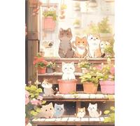 Cartoon Cat Plant 300 Piece Jigsaw Puzzle for Adults, Creativity, Challenging and Difficult Puzzle, Brain Teaser Puzzles for Adults 300 Pieces for The Whole for Women, Men