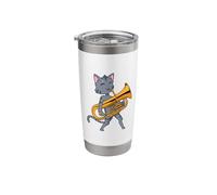 Cartoon cat Playing Euphonium Stainless Steel Insulated Tumbler