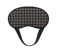 Cartoon Cat Print Adults Washable Eye Mask for Nap Light Blocking for Home Hotel Airplane Camping