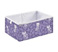 Cartoon Cat Skeleton Cube Storage Boxes 40x27x17 cm Square Bins Collapsible Cube Box Organiser for Organising Clothes